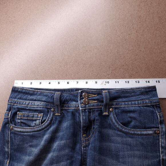 Vigoss The New York Boot Jeans Women 26 Med Blue Low Rise Y2K Bootcut Cowgirl - Picture 4 of 11